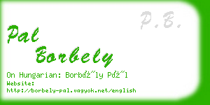 pal borbely business card